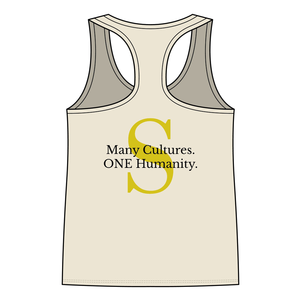 Made In Jamaica Skull Racerback Tank Top — 'Many Cultures. ONE Humanity.' Women's Jersey Tank